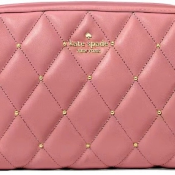 Kate Spade Carey Chain Crossbody Camera Bag Quilted Studded Gold Chain - Picture 7 of 7